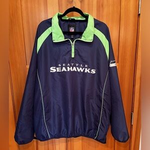 NFL Seattle Seahawks Navy and Lime Windbreaker